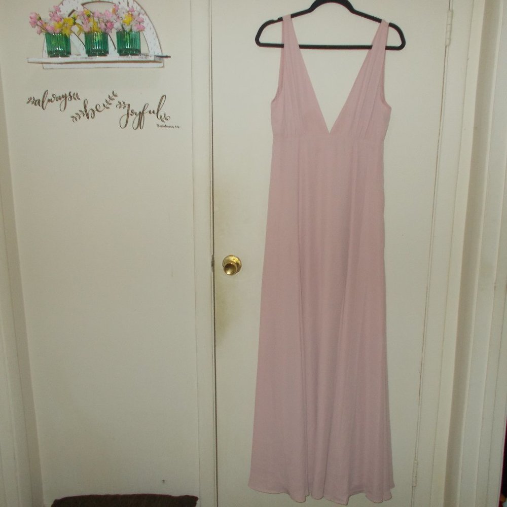 Wayf Kiara Empire Plunge Gown Rose Size Medium - Picture 1 of 8